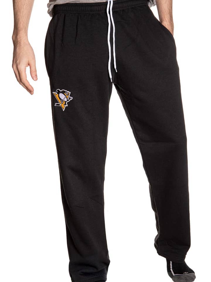 Pantalon de survêtement pour homme avec logo brodé des Penguins de Pittsburgh pour la vente par Calhoun Sportswear