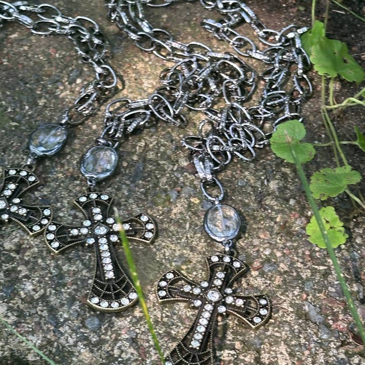 Bohemian Grace - Grace & Grit - Wholesale Pendant/Charm Necklace - Granger Cross Bling Pendant Necklace.5
