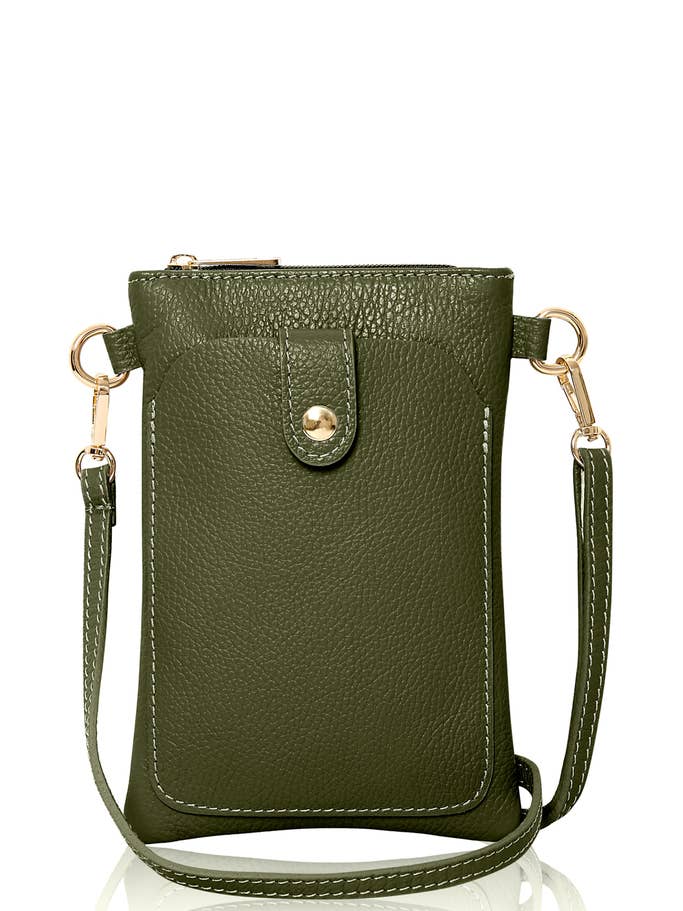 Italian Genuine Leather Crossbody Bag with Phone Pocket for wholesale by MONTTE DI JINNE
