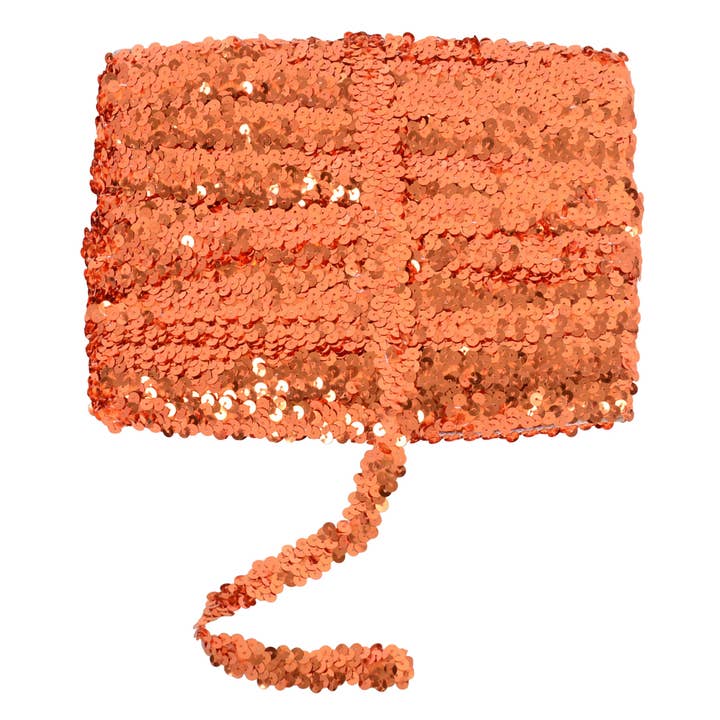 AK Brand - Wholesale Ribbon – Gift wrapping - Elastic Sequin Trim 0.8 Inch Glitter Paillette Ribbon41