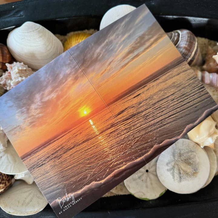 Coastal Sunset Photography Card, Golden Ocean Horizon for wholesale by Berkey Images