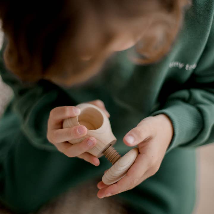 Q Toys - Wholesale Wood toy – Child - Screw Mushroom