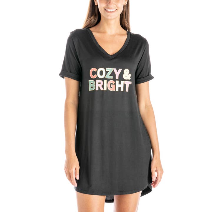 DM Merchandising – Engroshandel Pyjamasoverdel - Dame – Hej Mello Holiday Sleep Shirts Open Stock0