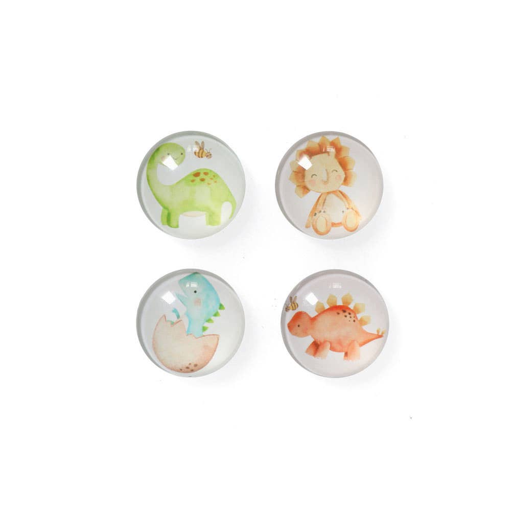 colorful Magnet set "Dinos", 4-piece, plastic/glass for wholesale on Faire0