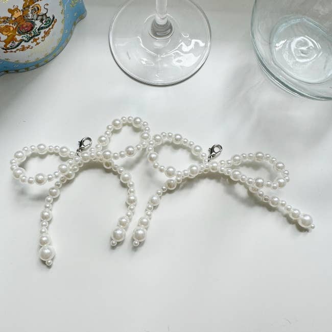 MOND HAUS - Wholesale Shoe Accessories - Polie Shoe Clip | Pearl Beaded Coquette Ribbon Shoe Charm5