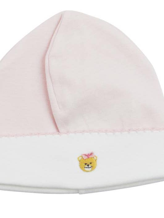 Pink Teddy Bear Baby Girl Hat for wholesale by Baby Threads