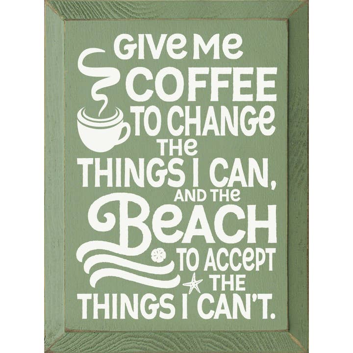 9x12" Coffee & Beach Quote verticaal houten wandbord voor wholesale door SAWDUST CITY