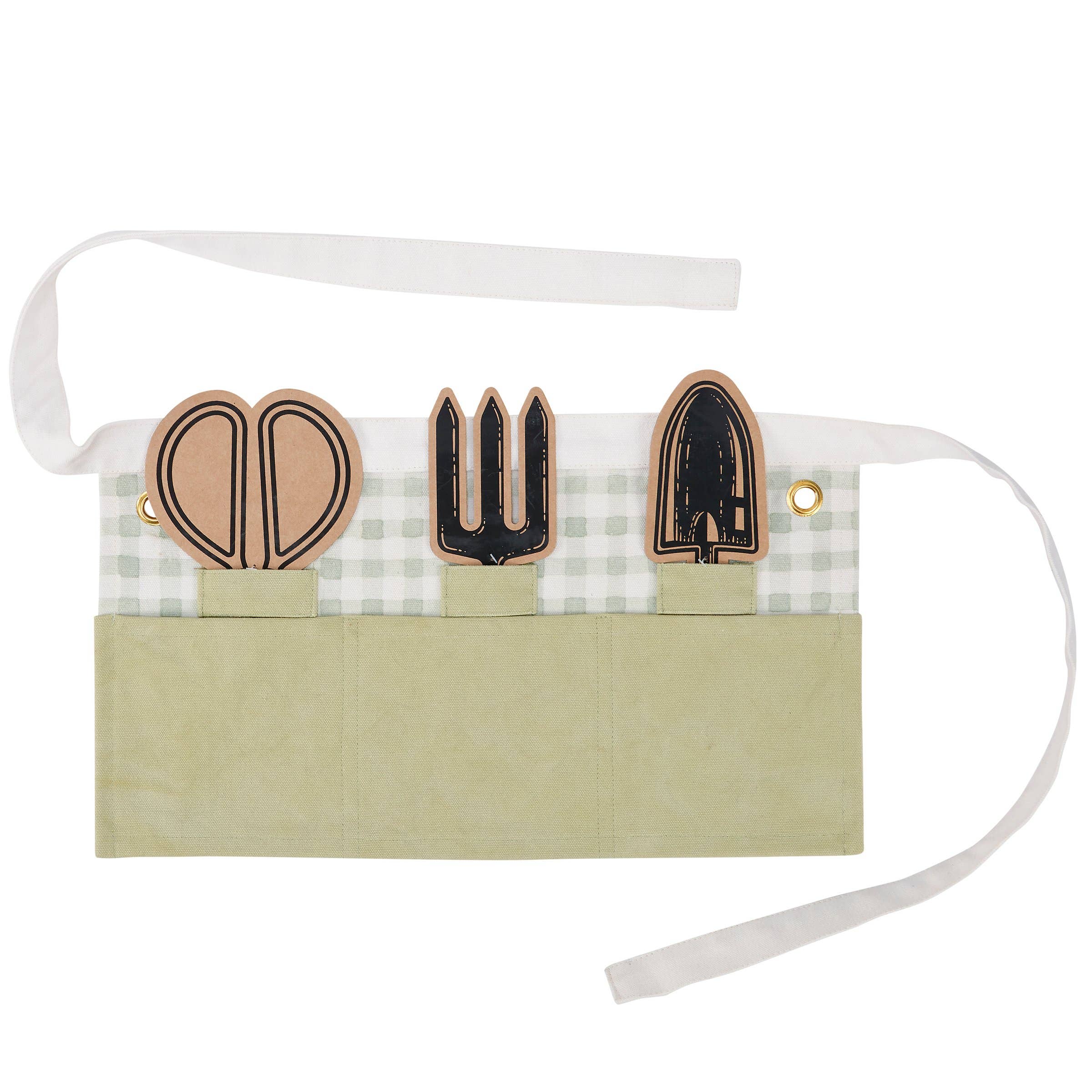 Primitives by Kathy - Wholesale Apron - Kids Green Gingham Apron2