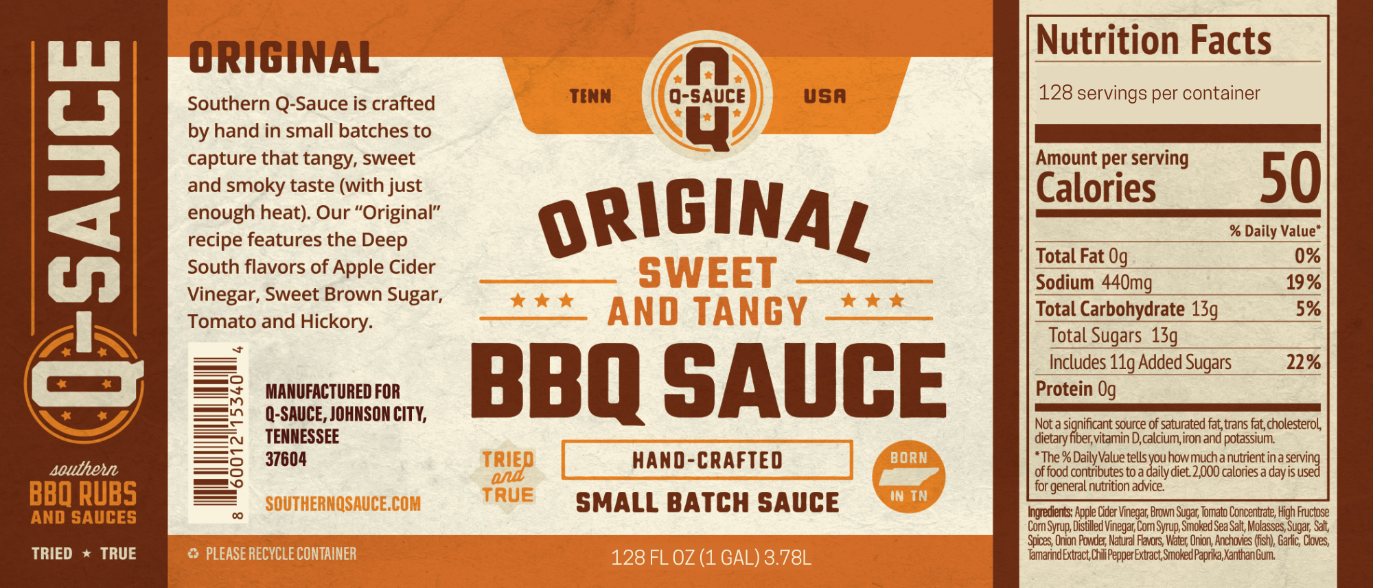Q Sauce - Wholesale BBQ Sauce - Q Sauce - Original GALLON SIZE1