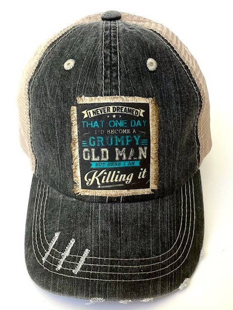 MÜRRISCHER TRUCKERHUT DES ALTEN MANNES IN USED-OPTIK für den Großhandel von Jana's Flannels