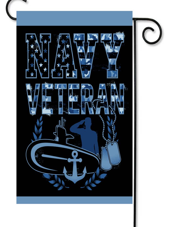 Navy Veteran Garden Flag for wholesale by Happy Cow Lawn Decor