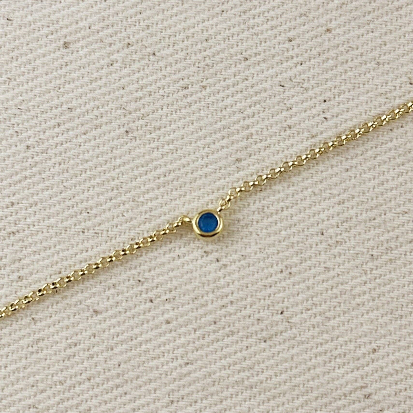 GoldFi - Wholesale Pendant/Charm Necklace - 18k Gold Filled Dainty Bezel CZ Birthstone Necklace11