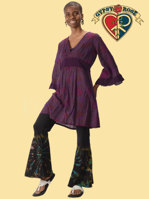 Gypsy Rose - Vente Robe – femme - Robe à manches volantées en coton0