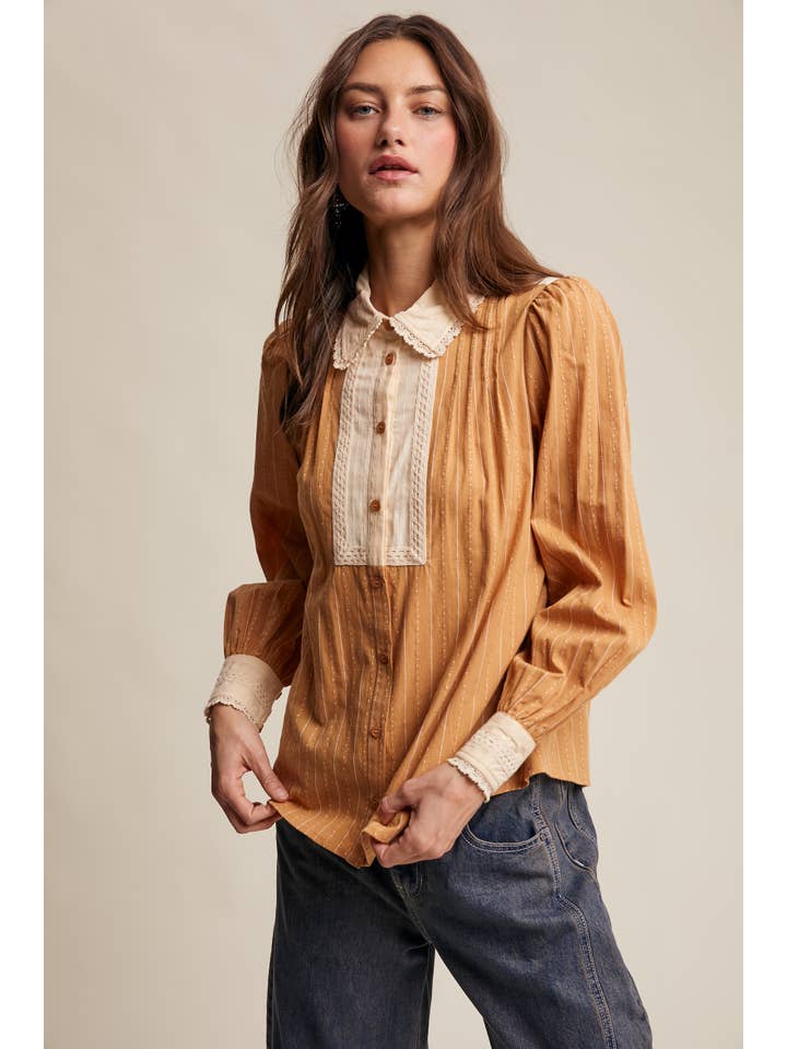 Listicle - Wholesale Buttoned-down shirt – Women's - Victorian Contrast Lace Blouse25