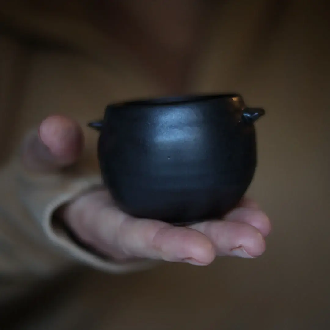 Gravesco Pottery - Wholesale Candle Holder - Black Mini Cauldron Bowl | Handmade for Halloween 1
