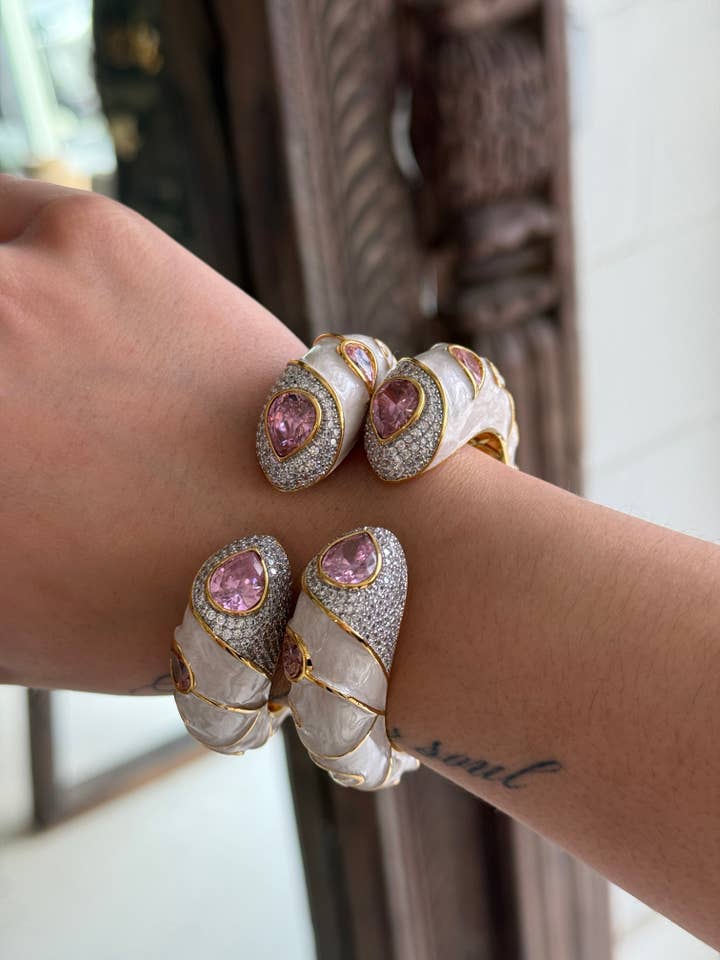 Pavé Clamper Cuff Bracelet #1 for wholesale by Boho Gal Jewelry