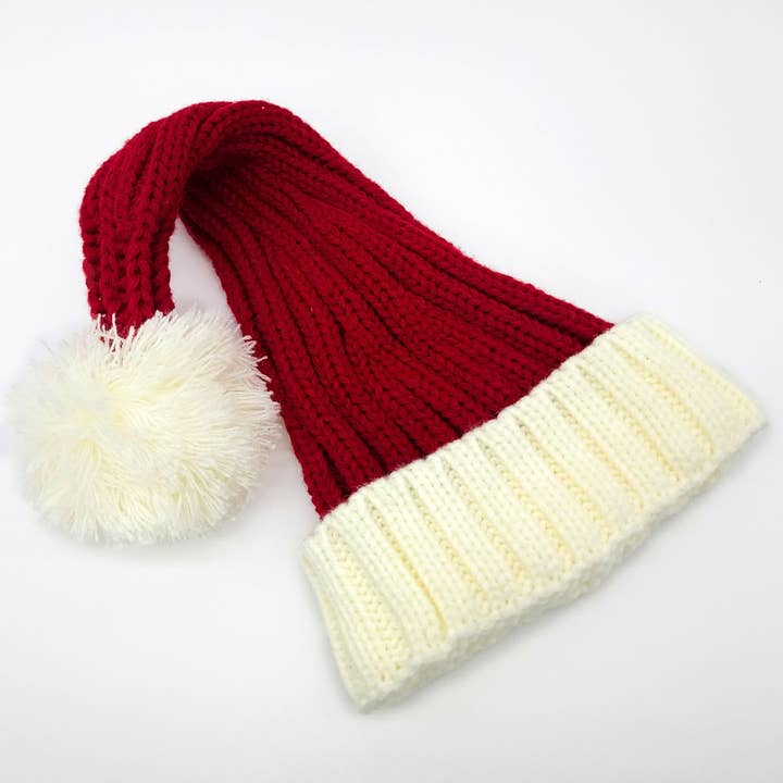 Snazzy Santa - Wholesale Newborn/Knit Hat - Baby - Coarse Knitted Baby Santa Hat - Classic Red and White1