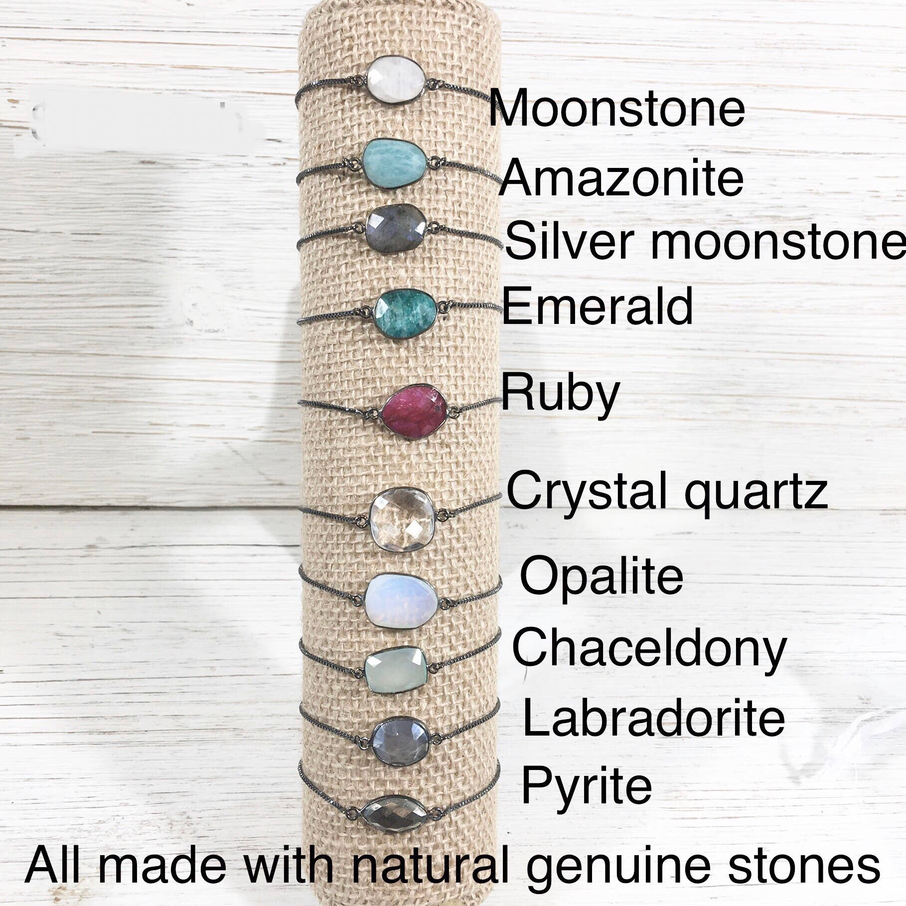 VB&CO Designs Handmade Jewelry - Wholesale Beaded Bracelet - Natural stone slider bracelet semi precious boutique jewerly0