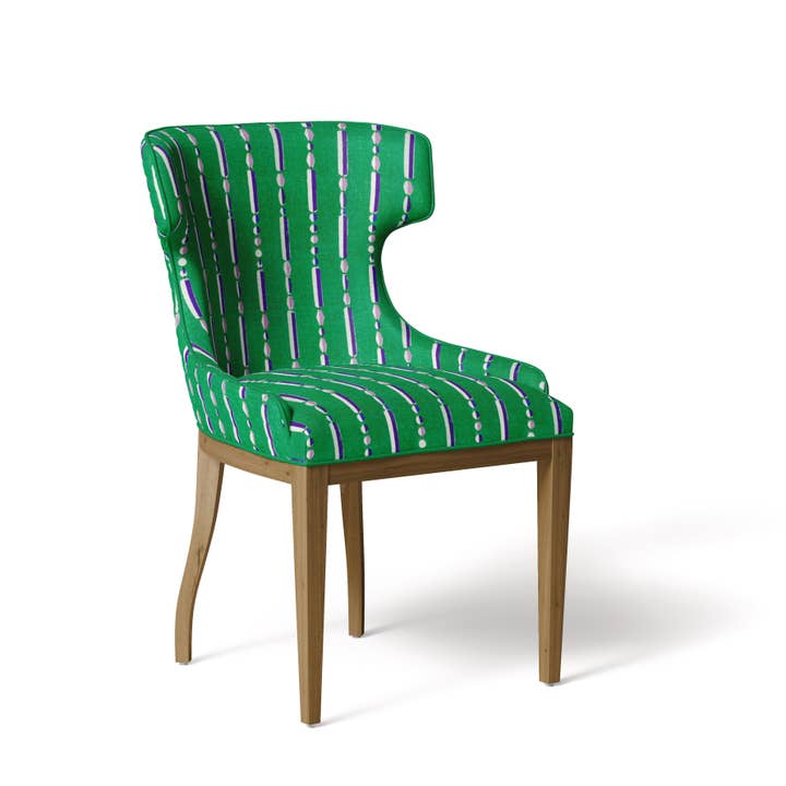 Reimagined by Anna Stark – wholesale Fabric – 'Geometric 2' velvet stripe fabric (By the Metre) - Emerald4