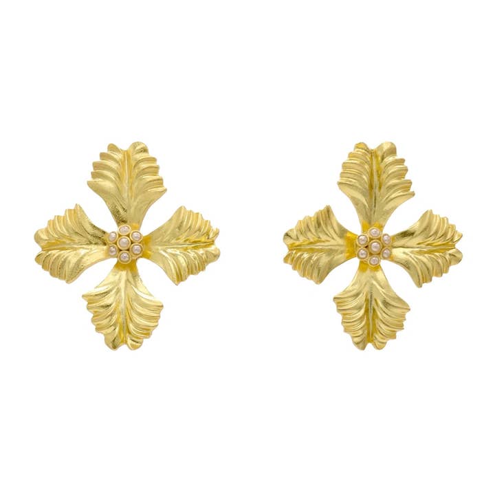 ACUS - Wholesale Stud/Post Earrings - Petalia Pearl Earrings0