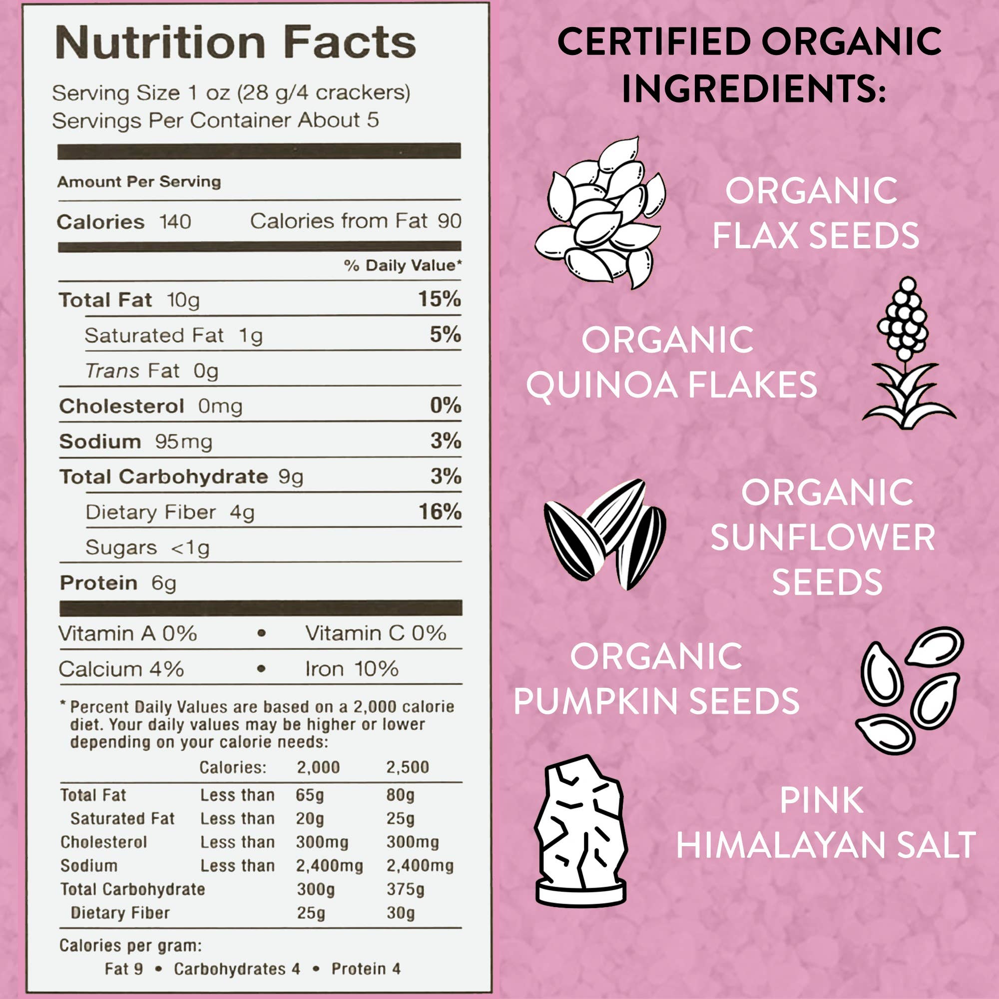 The Organic Pantry Co. - Wholesale Crackers - Pink Himalayan Salt Flaxseed Crackers2