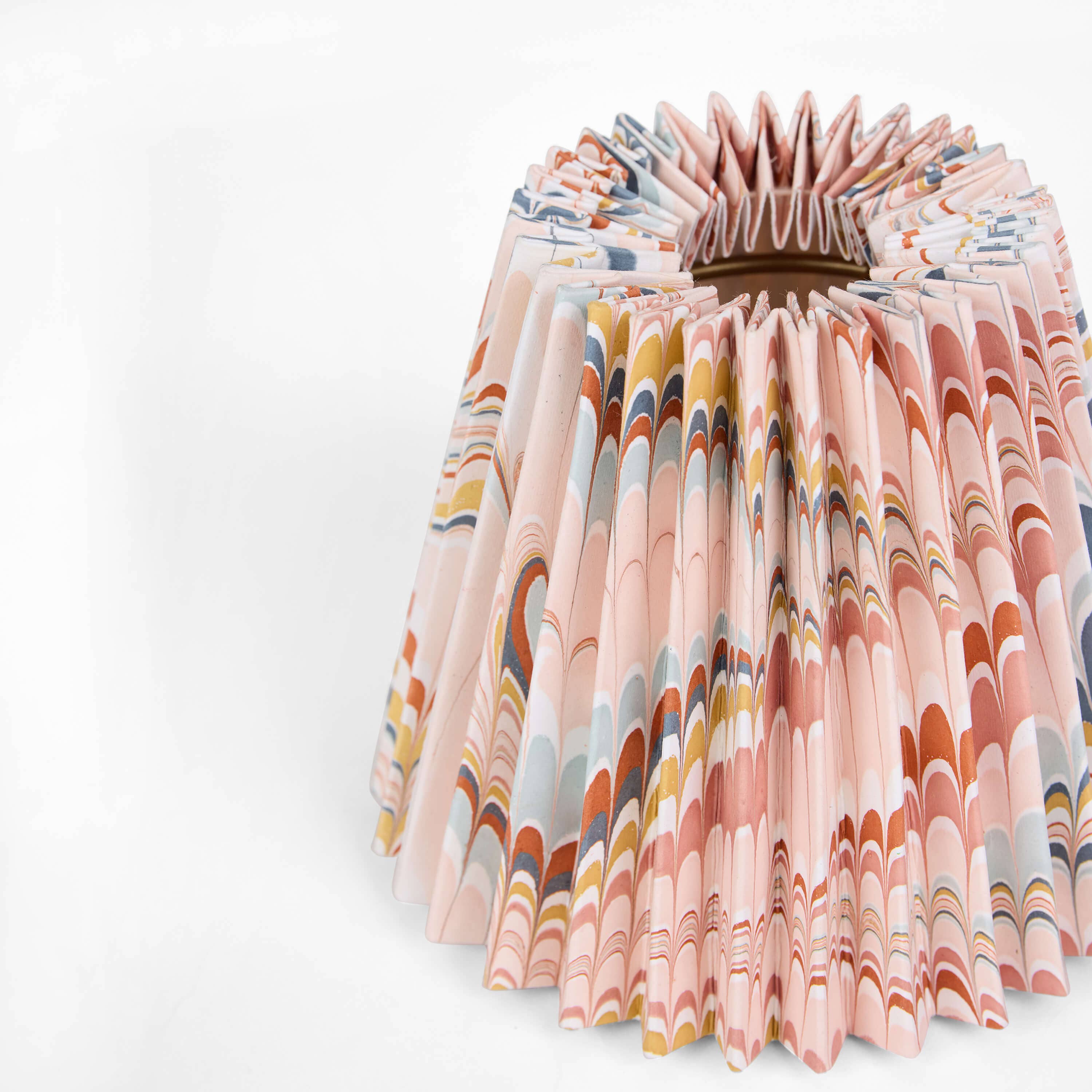 Craft Boat - Wholesale Lamp Shade - HAND MARBLED SMALL PLEATED LAMPSHADE - TWILIGHT MOUNTAIN1