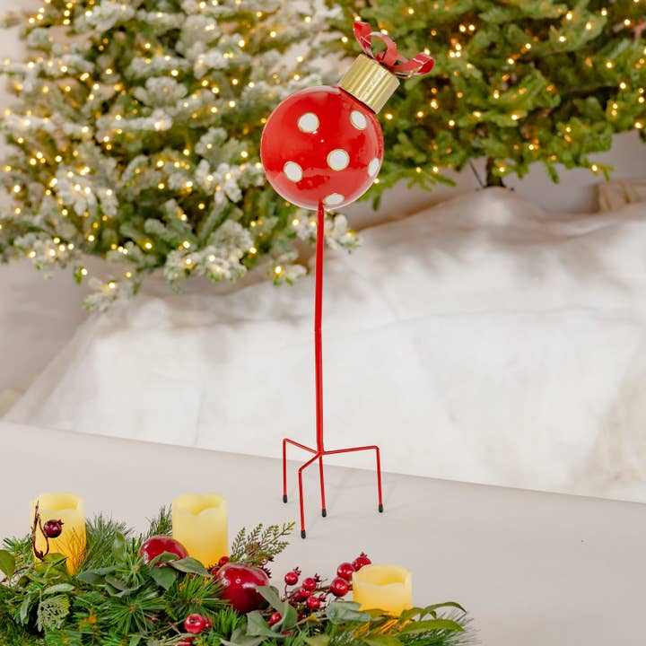 Zaer Ltd. International - Vente Décoration de Noël - Boules de Noël à pois de 26 po de haut - 2 options de style3