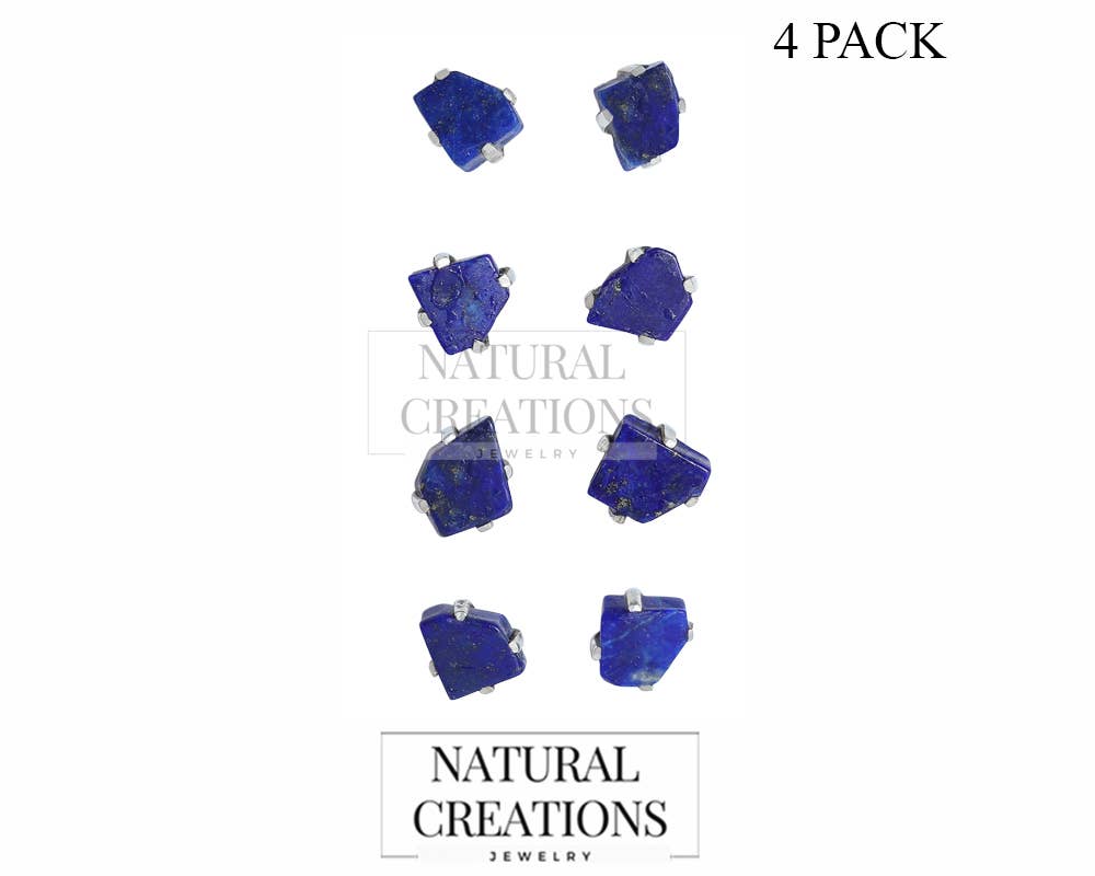 Nature Crafts - Wholesale Knopjes/oorstekers - Natuurlijke ruwe Lapis Lazuli oorknopjes in sterling zilver1