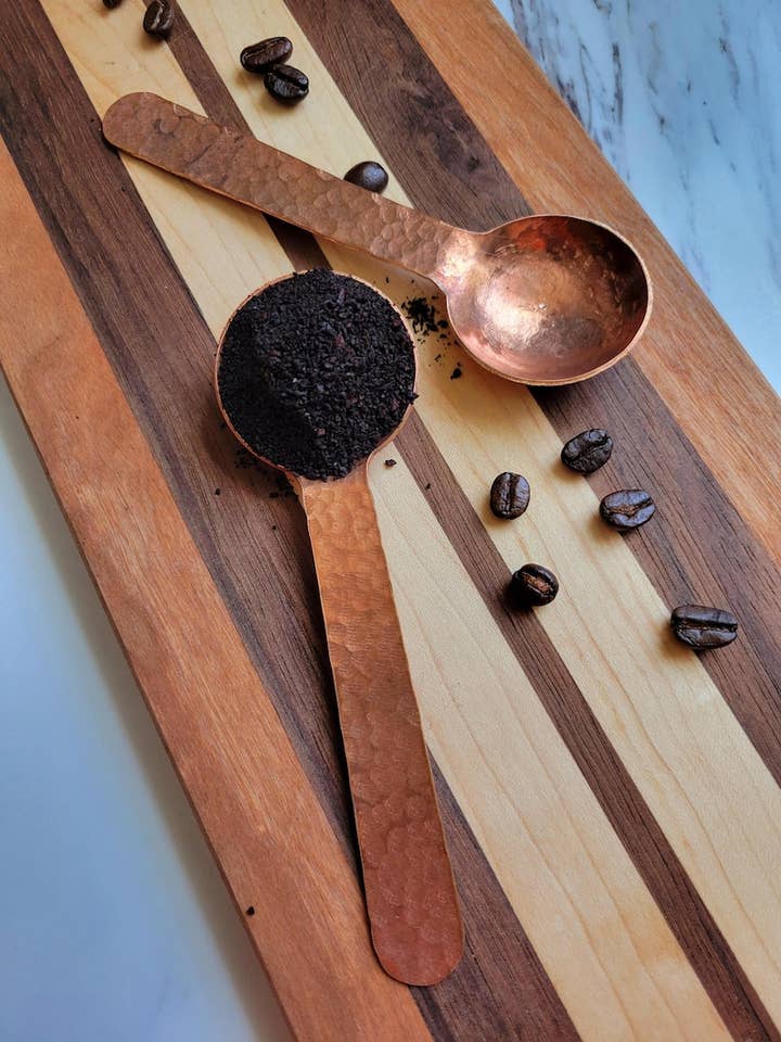 Handmade Solid Copper Scoop — Custom Stamped | Made in USA for wholesale by Z P L & Co