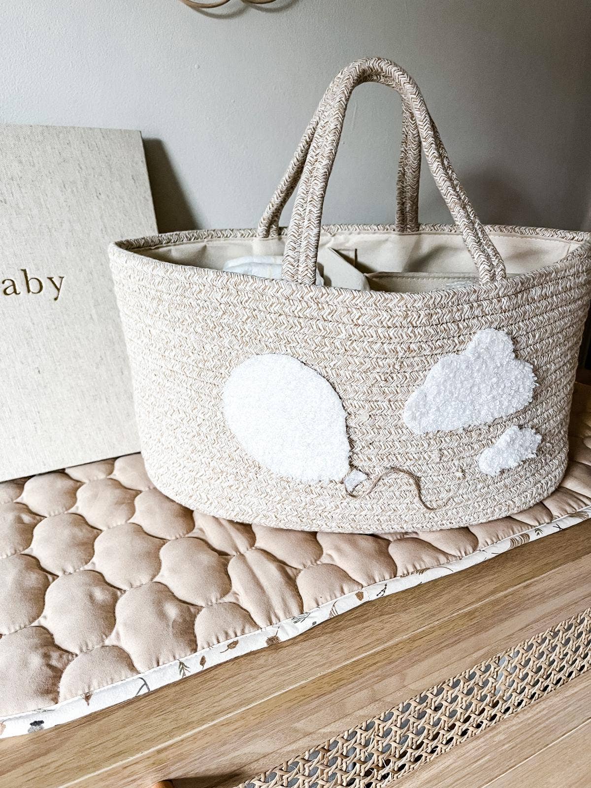 Louchie Baby - Wholesale Diaper Caddy - Baby - Boucle Balloon Nappy Caddy2