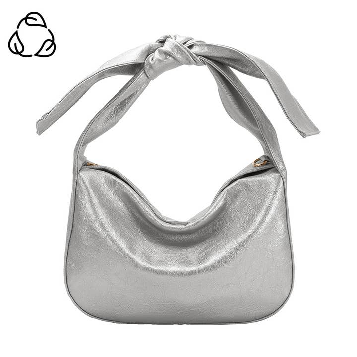 Melie Bianco - Wholesale Crossbody Bag - Women's - Marni Silver Recycled Vegan Crossbody Bag0