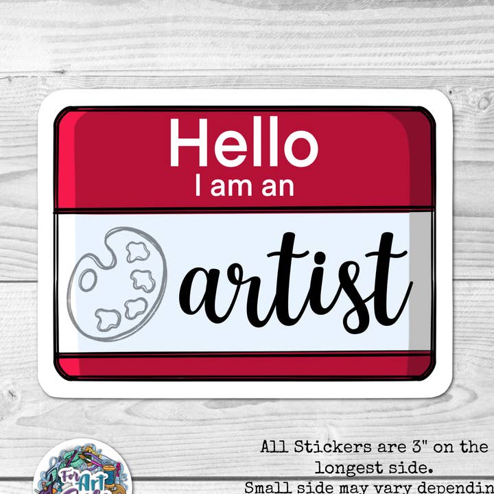 Hola, soy un: Artista (Ver.2) para venta al por mayor de For Art Sake Stickers
