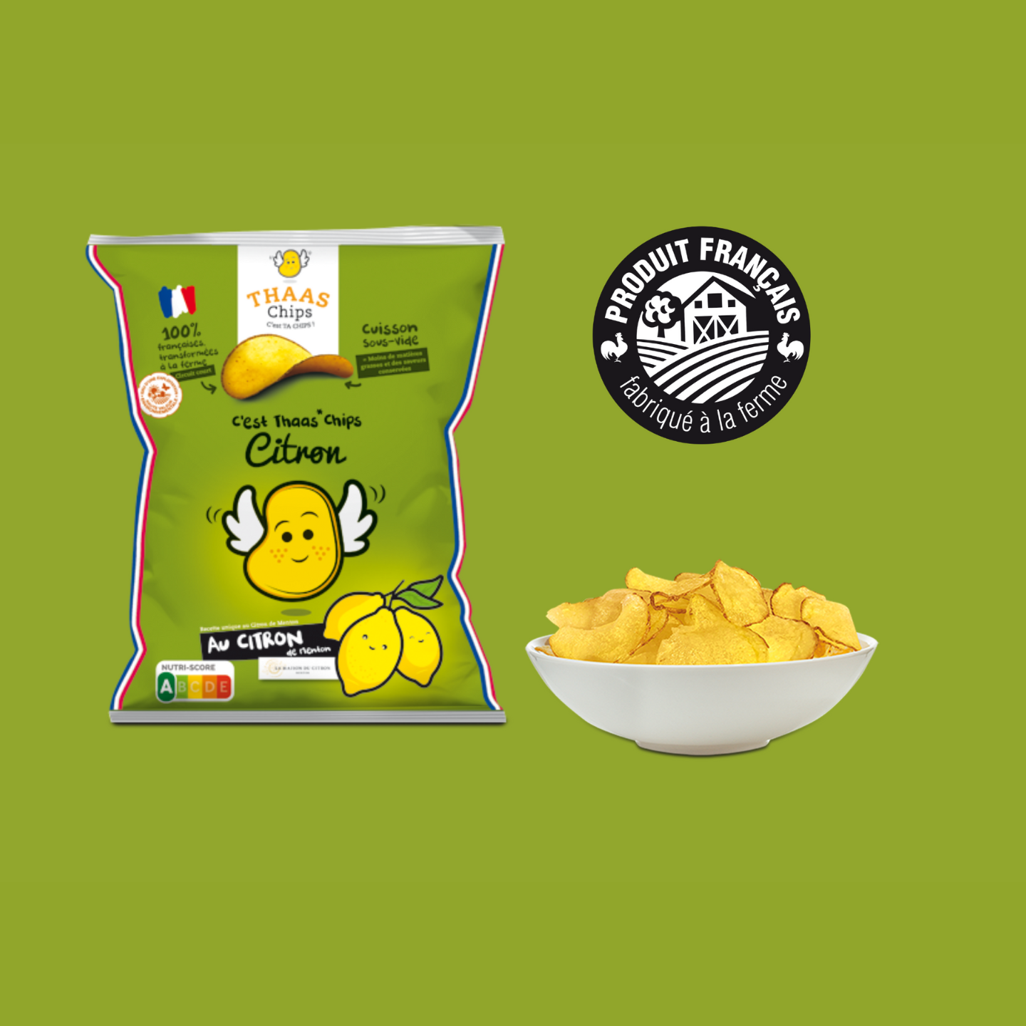 Thaas Chips - Vendita all'ingrosso Patatine - Patatine al Limone di Mentone IGP 110 g « Maison GANNAC »0