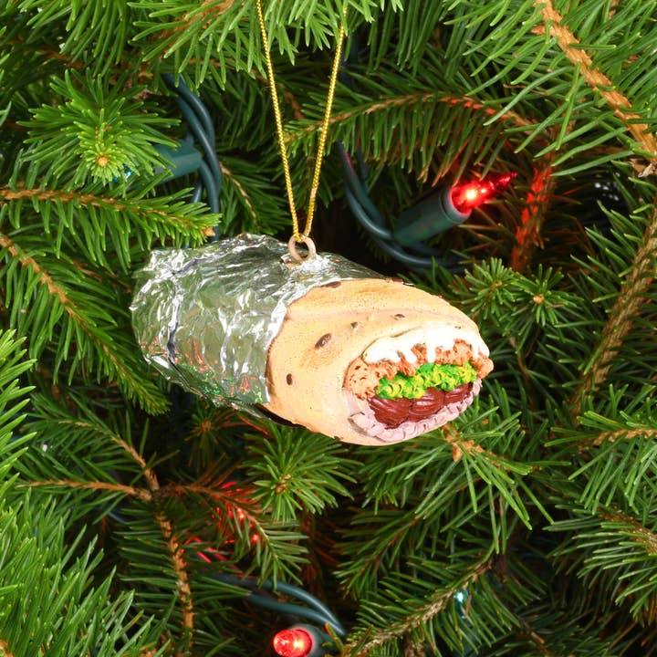 Tree Buddees – wholesale Ornament – Burrito Wrapped in Tin Foil Food Christmas Ornament
