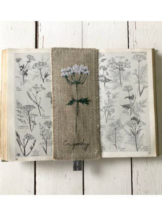 Cow Parsley Flower Embroidered Bookmark for wholesale by Sarah Becvar Design