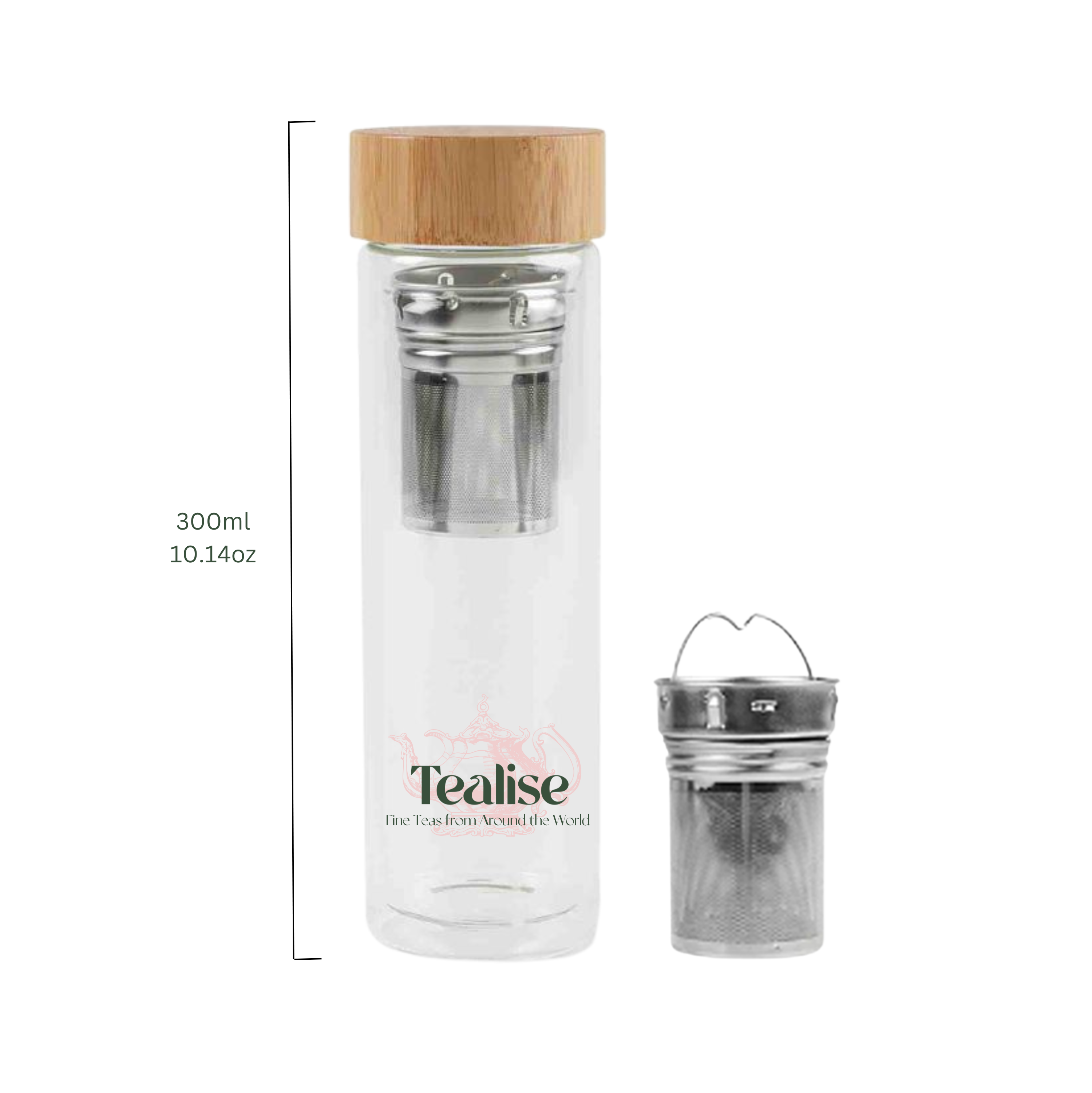 Tealise - Wholesale Tea Strainer/Infuser - TEAliSe Double Walled Tea Infuser Travel Bottle With Bamboo1