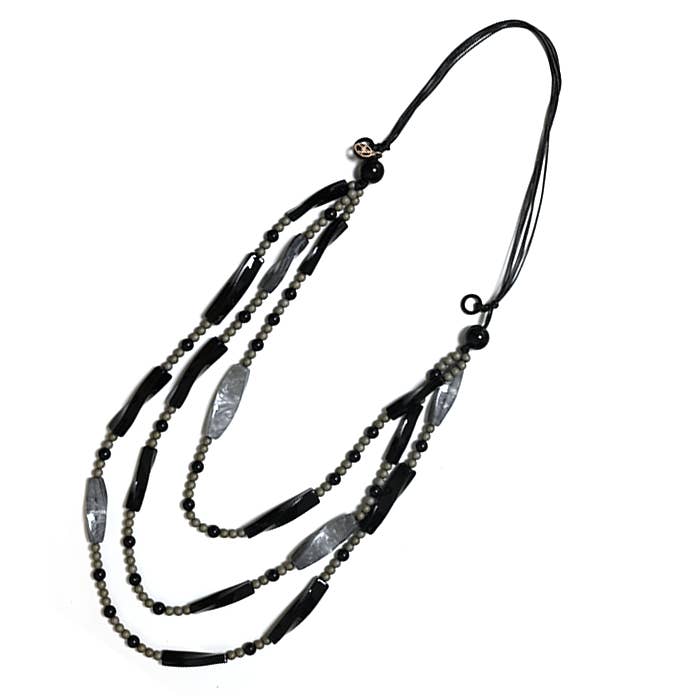 AMORINO SRL - Vente Collier de perles - Collier long triple fil avec perles en résine - FT24192A3016