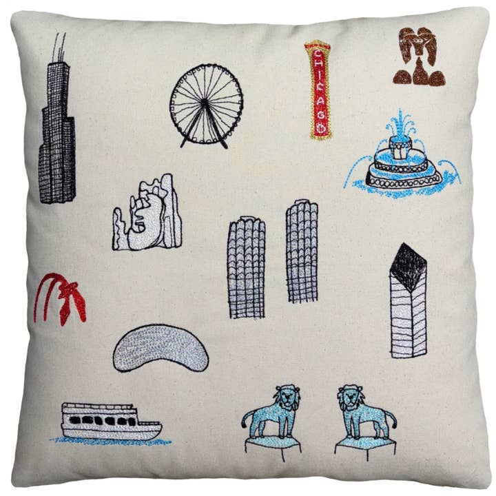 Chicago Pillow (Colorful) for wholesale by K Studio