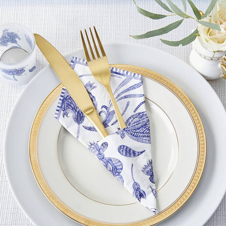 Blue Willow 2 Ply Paper Napkins (Set of 30) for wholesale by Kate Aspen