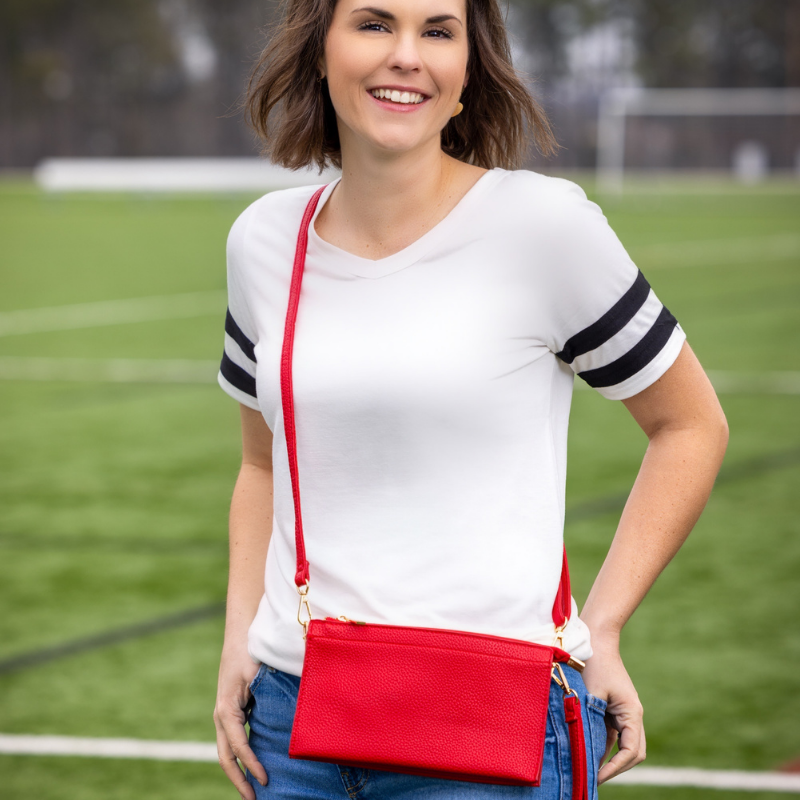 a Wink & a Nod - Wholesale Crossbody Bag - Women's - Abby 3-in-1 Handbag - Red2