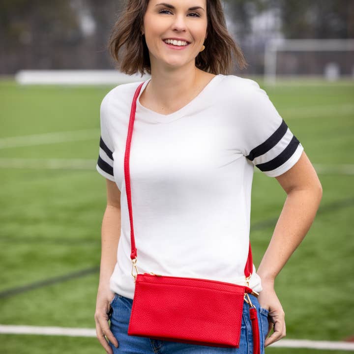 a Wink & a Nod - Wholesale Crossbody Bag - Women's - Abby 3-in-1 Handbag - Red2