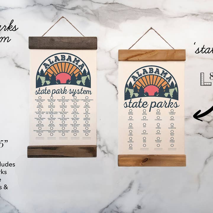 Liste de contrôle des aventures dans le parc d'État de l'Alabama avec stylo//Alabama pour la vente par Unfinished Art Studio