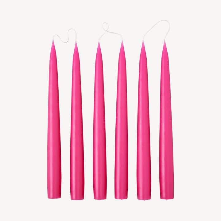 Schachtel mit 6 Kerzen - Taper 25 - Hellrosa Kirsche für den Großhandel von Candle Flair