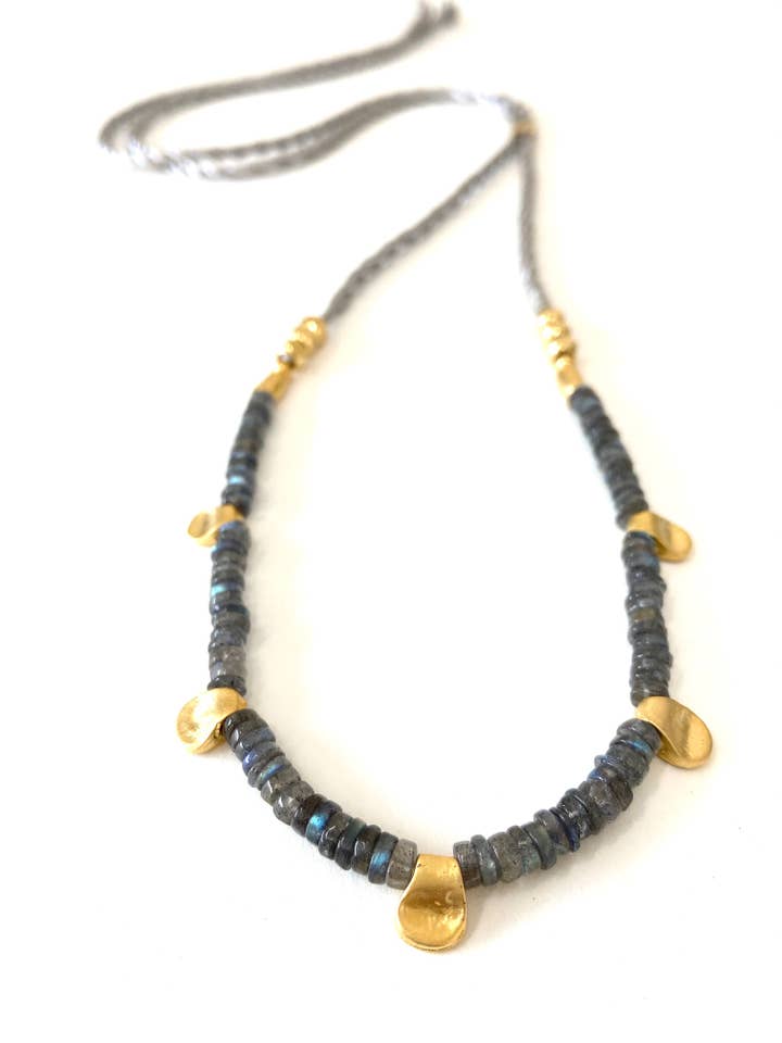 Penta Rope Necklace in Labradorite for wholesale by Heather Kahn