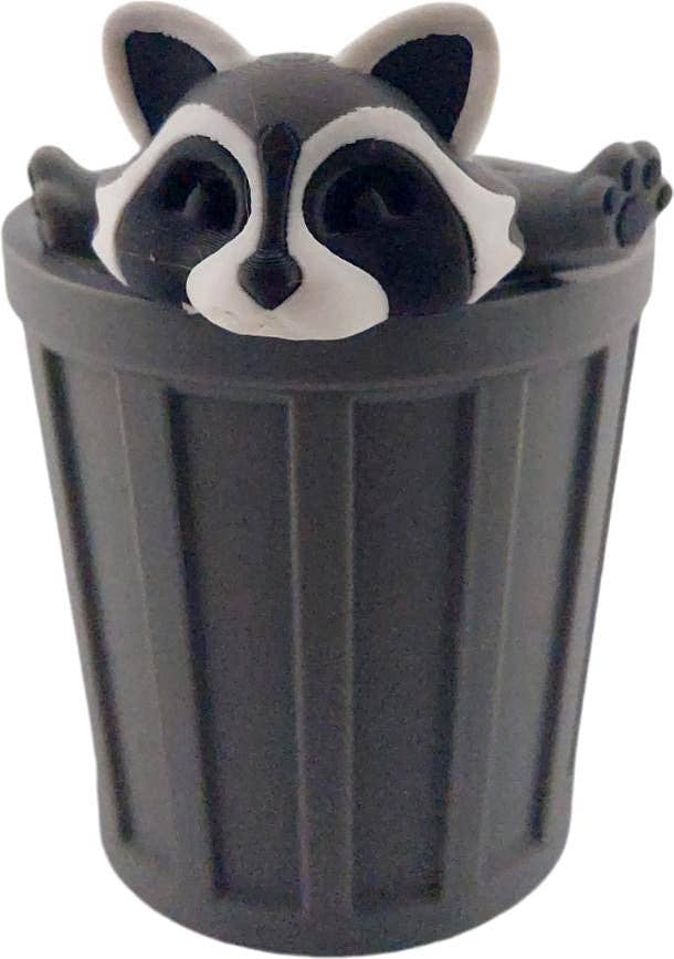 The Geek Galleria – wholesale Dekorativ statyett – 3D-utskriven ledad tvättbjörnsfigur | Realistiska svarta, grå och vita färger | Bedårande skrivbordsdekoration och samlartillbehör | Fidget4