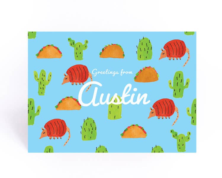 The Invisible Kitten - Wholesale Postcard - Austin Armadillo Postcard 0