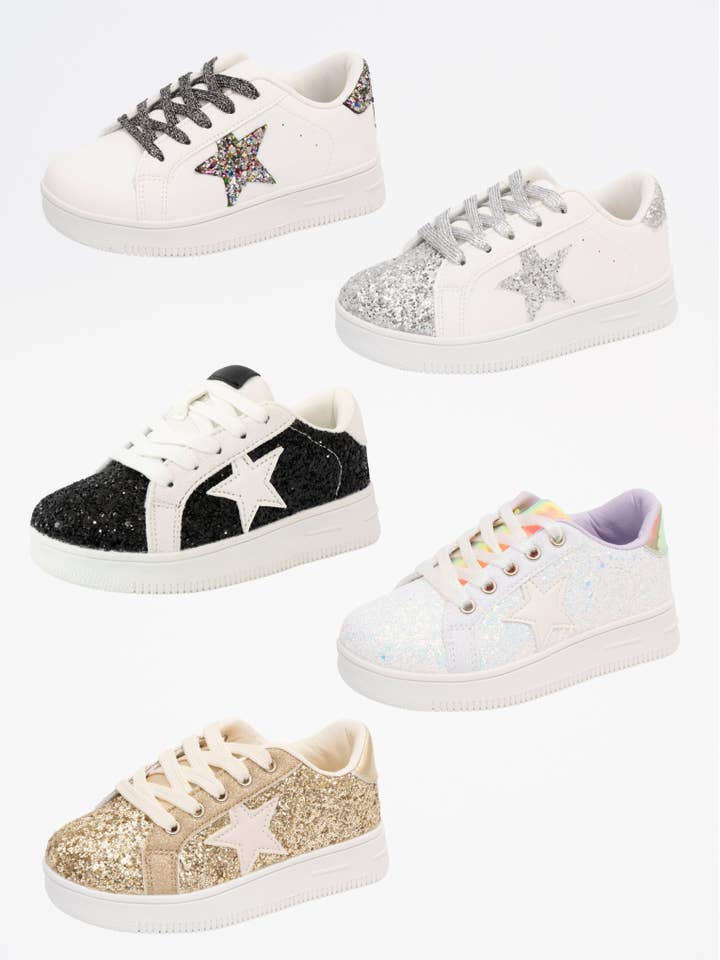 Girls' Sparkle Star Sneaker for wholesale by Marie Nicole Clothing