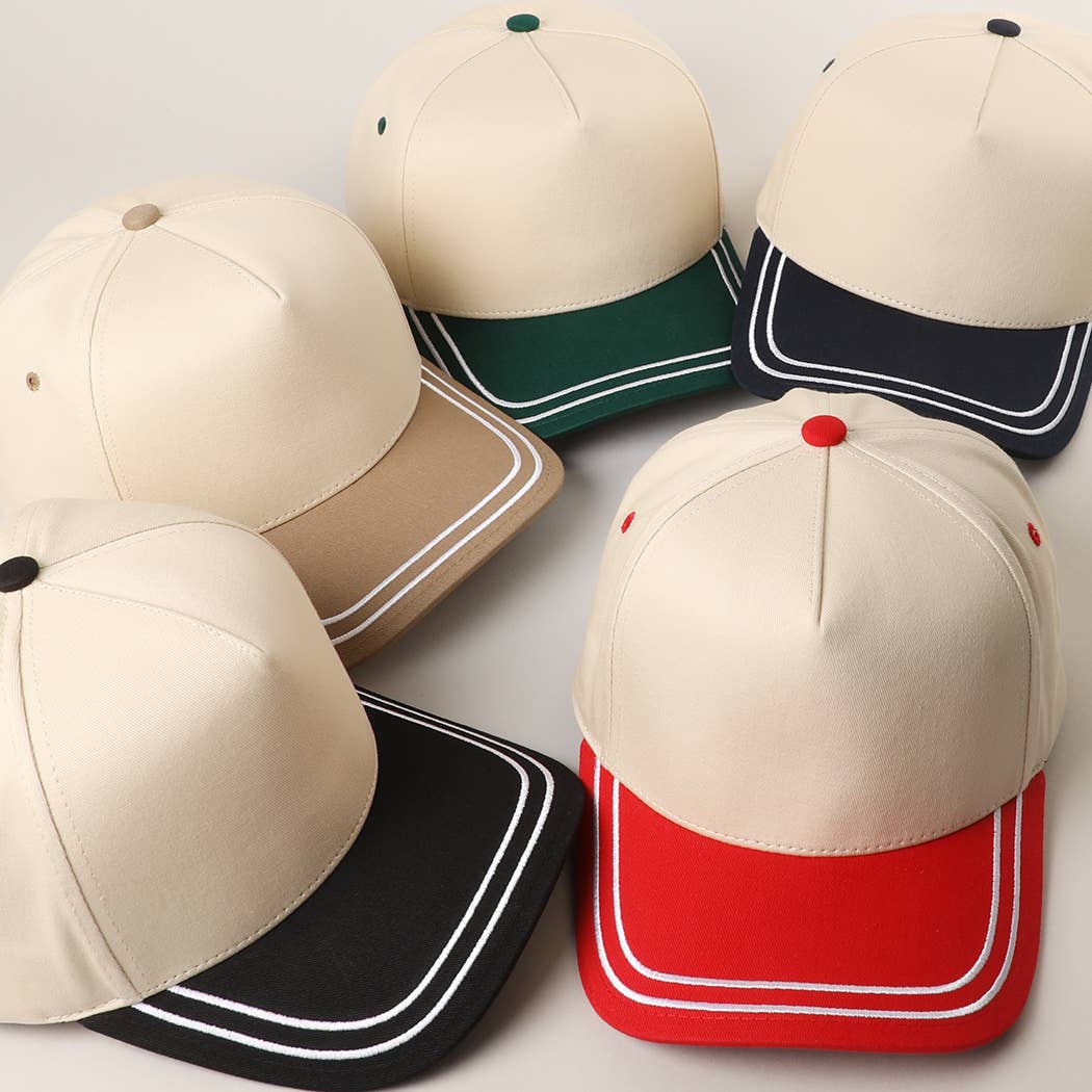 Fashion City - Wholesale Trucker Hat - Unisex - Double Stitched Plain Two Tone Canvas Cotton Trucker Hat6