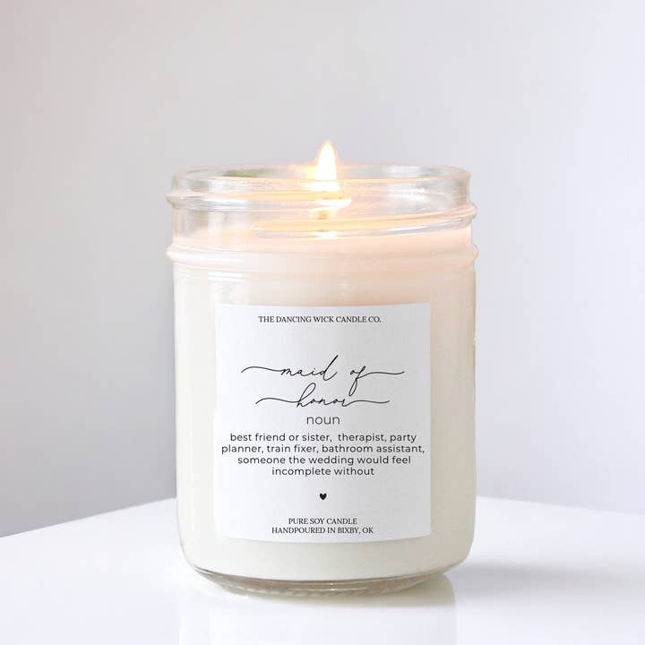 Maid of Honor Gift Candle / Wedding Cake Scent and other Purchase Wholesale maid of honor. Free Returns & Net 60 Terms on Faire trending on Faire.