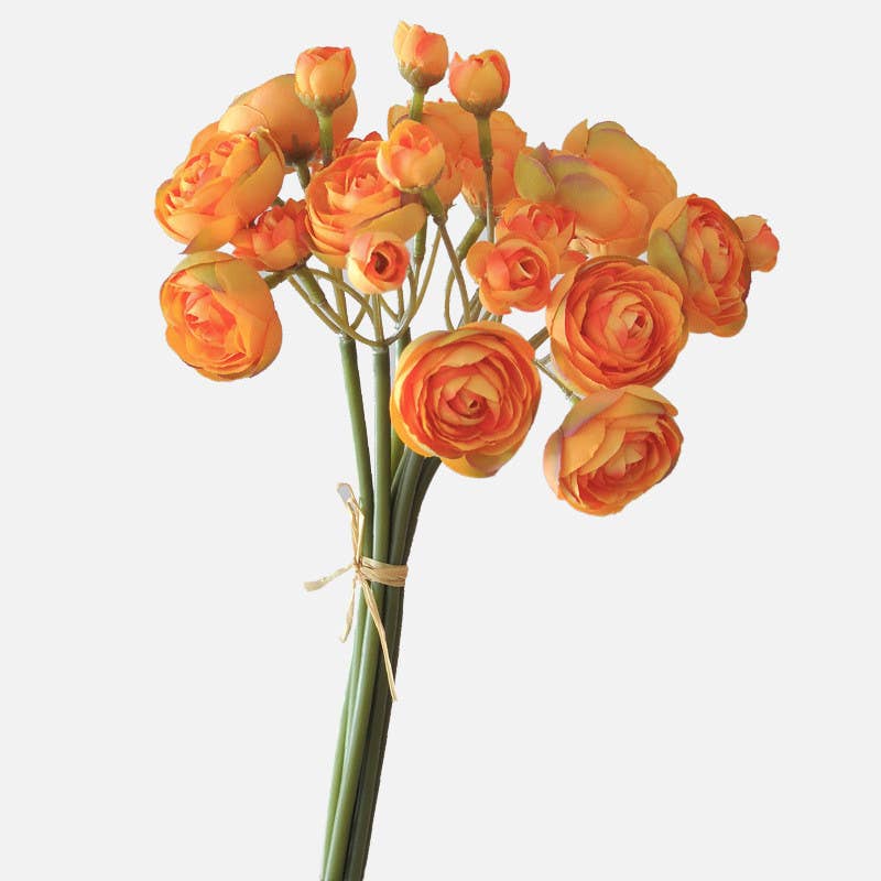 Sweet Home Deco - Vente Fleurs artificielles - Bouquet de renoncules bébé en soie 25 cm, 6 tiges/24 fleurs12